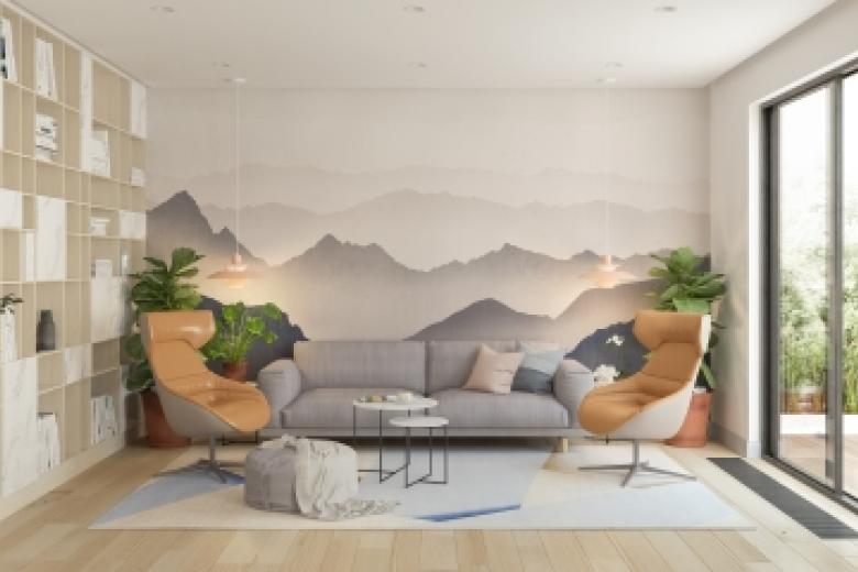 maison et papier peint panoramique